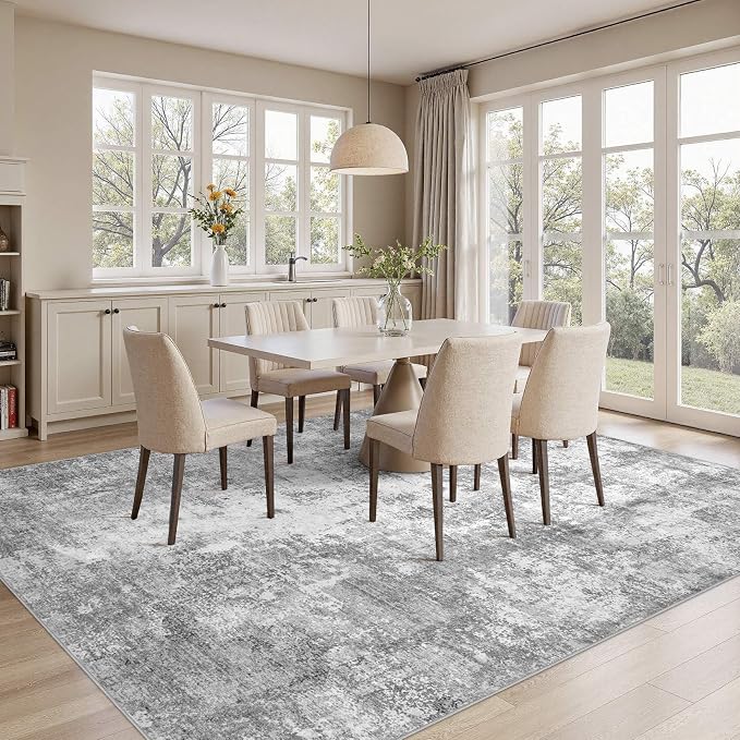 Washable 8X10 Area Rug: Modern Abstract Soft Non-Slip Indoor Rugs Home Decor - Image 3