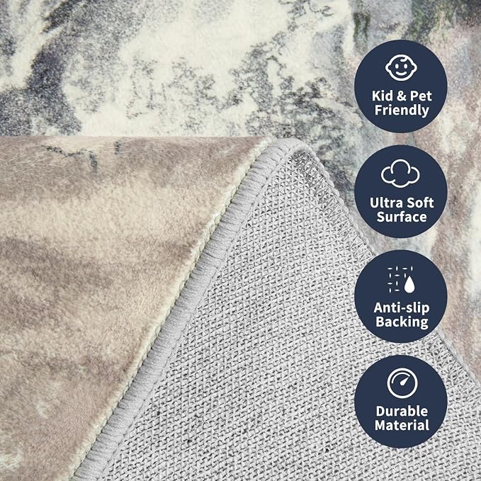 3x5 Washable Area Rugs for Living Room, Modern Abstract Rug Entryway Kitchen - Image 5