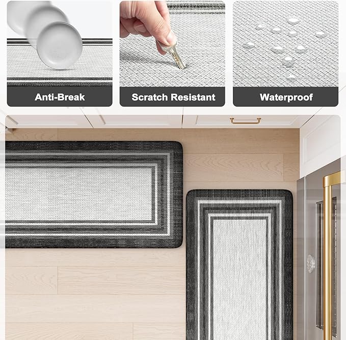 KIMODE Kitchen Rugs Cushioned Anti Fatigue Kitchen Mat Non-Skid Waterproof - Image 6