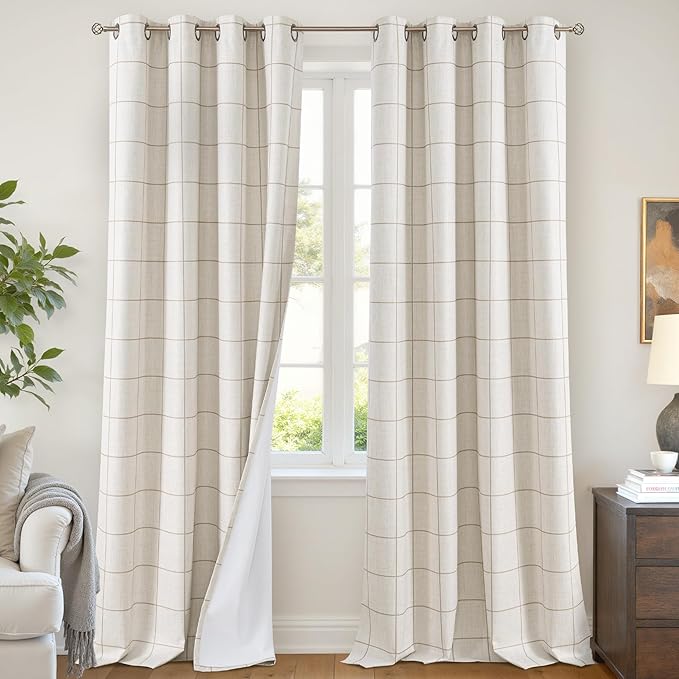 Plaid Patterned Curtains Thermal Insulated by Lajode