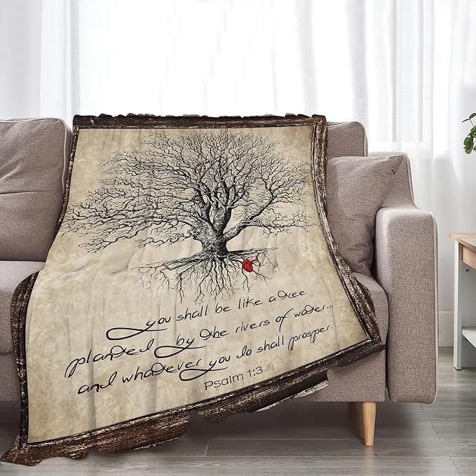 Christian Bible Tree of Life Throw Blanket - Image 3