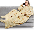 PAVILIA Fleece Blanket with Sleeves, Foot Pockets by PAVILIA