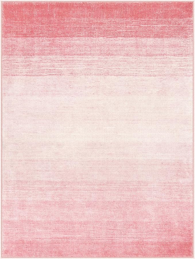 Wonnitar Modern Ombre Light Pink 9x12 Area Rug, Washable Soft Bedroom Rug - Image 9