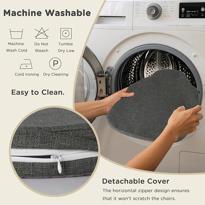 AddGrace Chair Cushions for Dining Chairs Set of 6 Windsor Kitchen Chair - Image 5