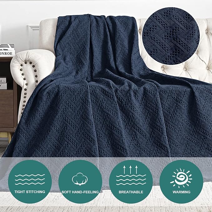 MYSKY HOME Navy Sofa Cover, Sofa Slipcovers, Sofa Throw Cover - Image 3