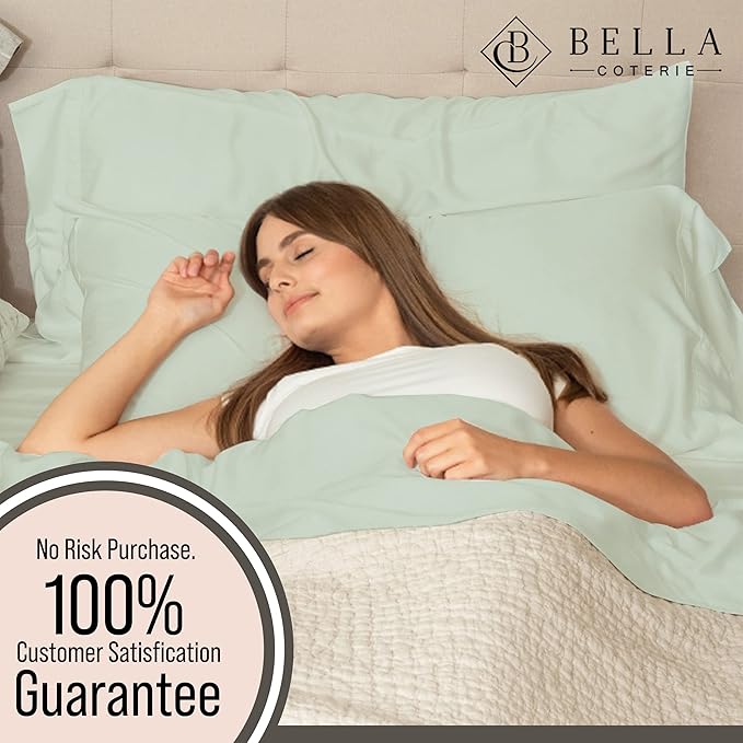 Bella Coterie 6 Piece Luxury Bamboo Viscose Split Top King Size Sheet Set | 34" - Image 6