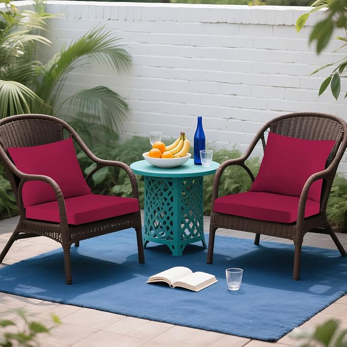 Outdoor Seat Cushion Set 19 x 19 In, Water-Resistant & Fade-Resistan, Patio - Image 2