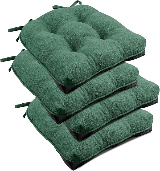 downluxe Indoor Chair Cushions for Dining Chairs, Tufted Overstuffed Textured by Downluxe
