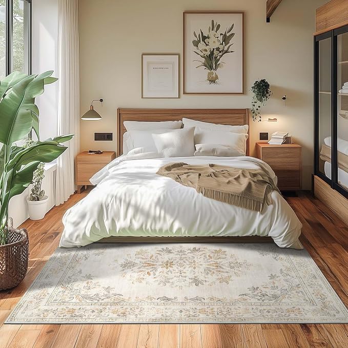 jinchan Vintage Floral 5x7 Area Rugs - Image 4