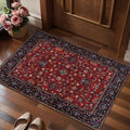 Tangsoo 2x3 Washable Rugs for Entryway, Vintage Floral Rug Red Small Area Rug by Tangsoo