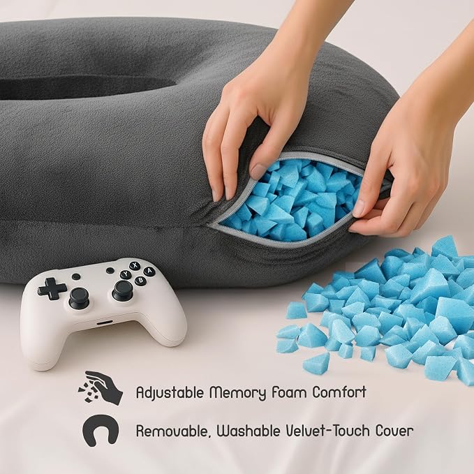 MELLO Lap Pillow for Reading – Memory Foam Gaming Pillow for Lap, Elbow and Arm - Image 2