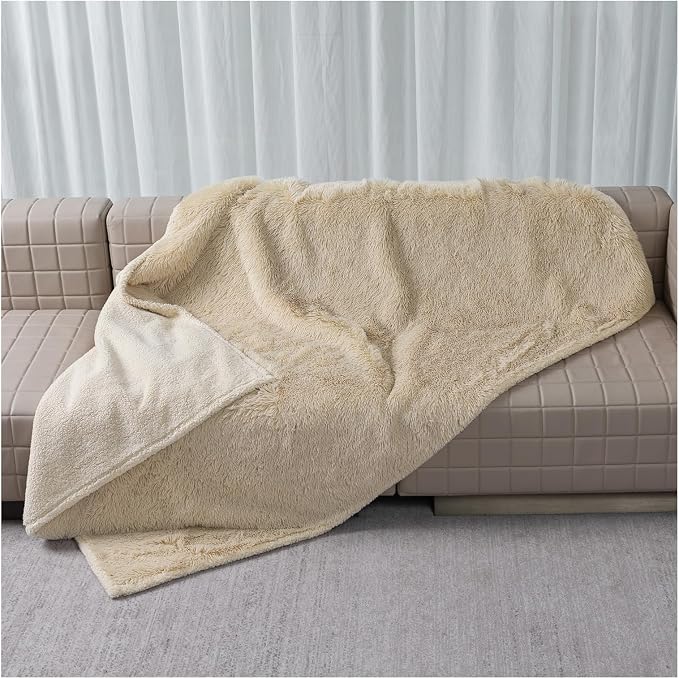 Waterproof Dog Couch Throw Blanket Beige Calming Cat Blankets - Image 6
