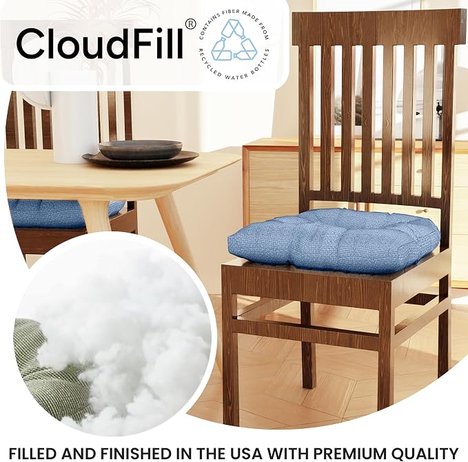 Klear Vu Gripper Overstuffed Universal Non-Slip Dining Chair Cushions - Image 4