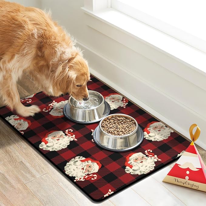 Dog Cat Food Mats for Floors, Absorbent Dog Bowl Mats for Food and Water - Image 2