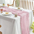 IVAPUPU 2 Pcs Cheesecloth Table Runner - 10ft Pink Boho Gauze Cheese Cloth by IVAPUPU