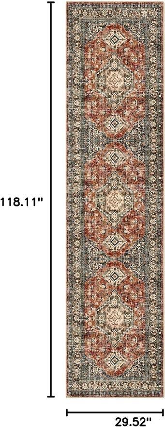 Lahome Oriental Hallway Runner Rug, 2.5x10 Washable Runner Ultra-Thin Hallway - Image 2