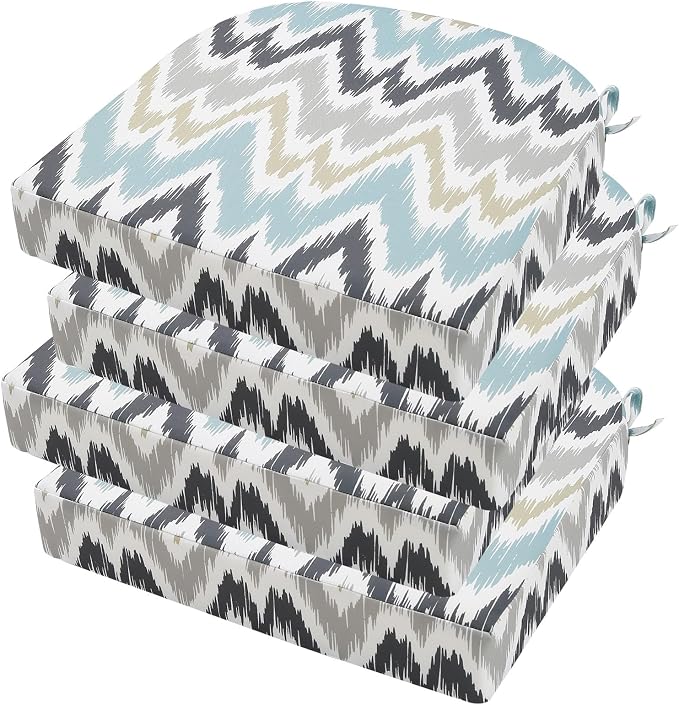 idee-home Outdoor Chair Cushions Set of 4, Thick 19" x 19" x 3" Outdoor Seat by idee-home