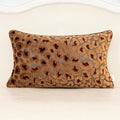 Alerfa Brown Floral Throw Pillow Cover 12 x 20 Inch Cut Velvet Rectange Luxury by Alerfa