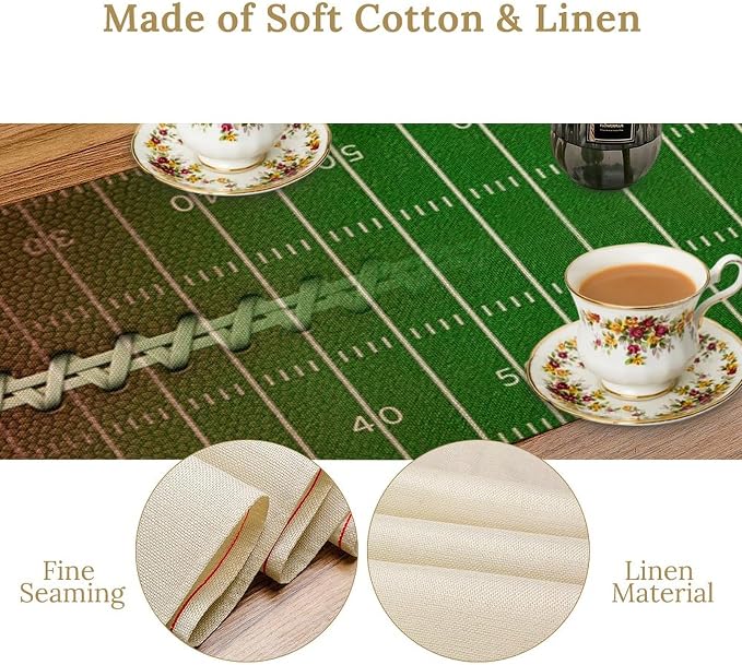 Football Table Runner Green Touchdown Sport Game Days Seasonal Dinner Runner - Image 5