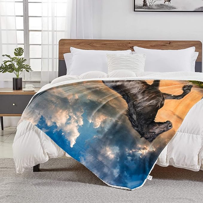 Strong Horse Throw Blanket for Couch, Super Soft Fuzzy Throws Warm Comfortable - Image 7