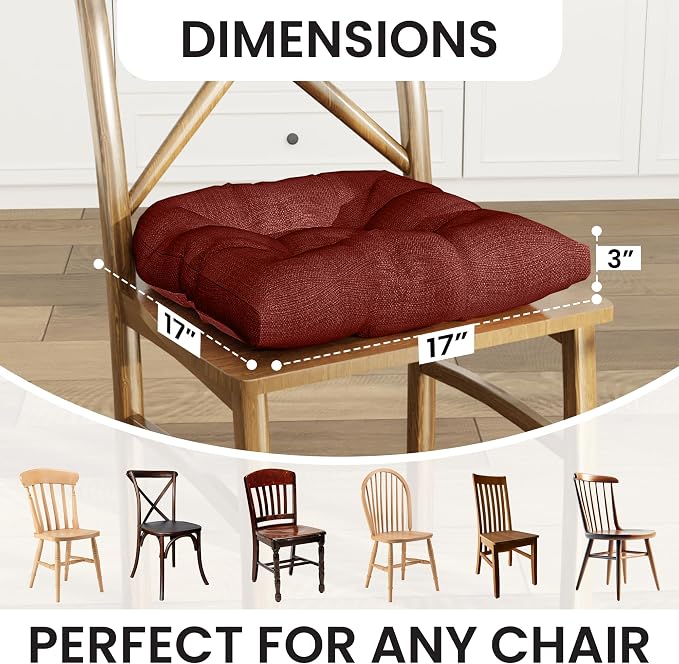 Klear Vu Gripper Overstuffed Universal Non-Slip Dining Chair Cushions - Image 3