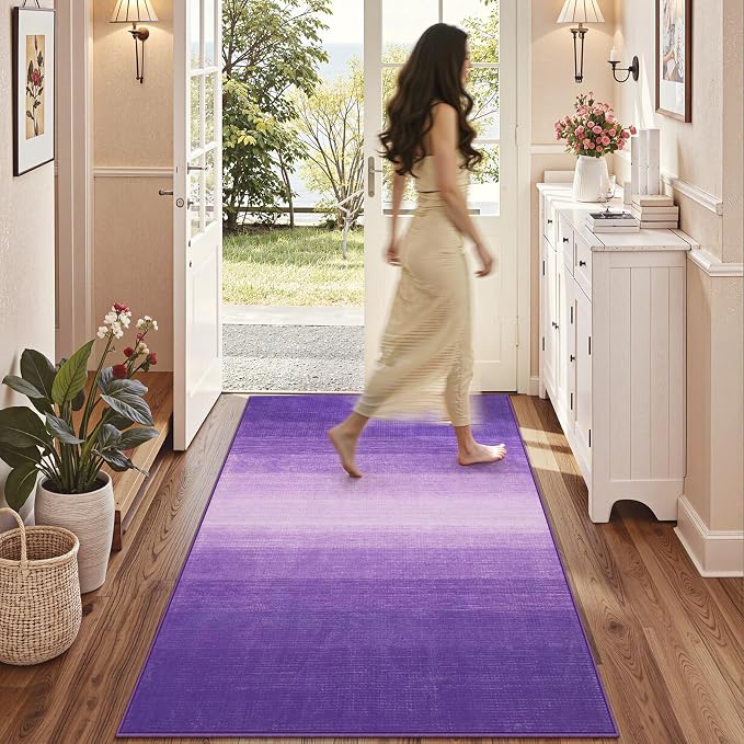 Wonnitar Purple Washable 4x6 Rug, Modern Rugs - Image 2