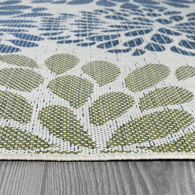 Beverly Rug Outdoor Rug 10x14 Modern Exotic Tropical Leaf Area Rugs - Image 6