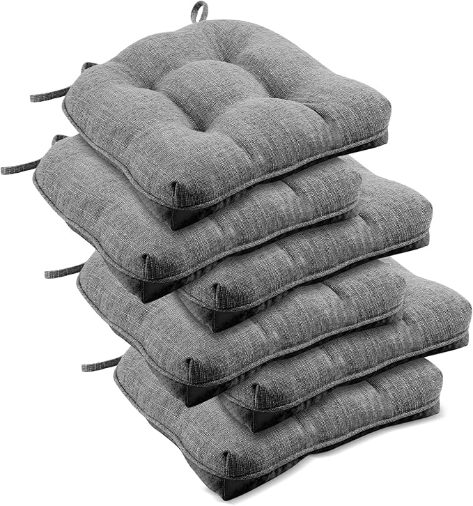downluxe Indoor Chair Cushions for Dining Chairs, Tufted Overstuffed Textured by Downluxe