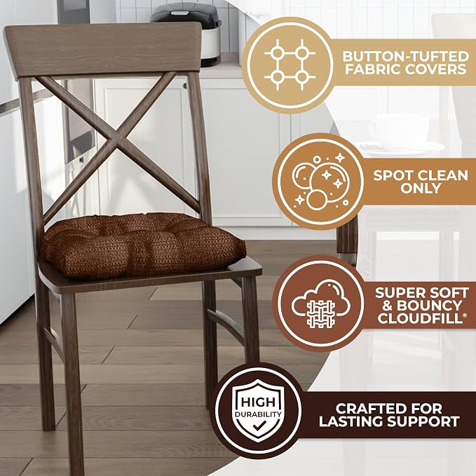 Klear Vu Gripper Overstuffed Universal Non-Slip Dining Chair Cushions - Image 2