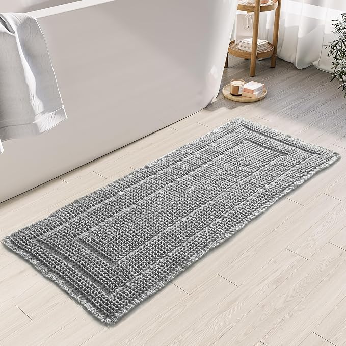 Bath Mats for Bathroom Non Slip, Waffle Luxury Bath Mat, Machine Washable Bath by BULULOM