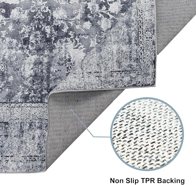 Area Rug 5×7, Vintage Boho Rug, Ultra-Soft Low Pile, Non Slip, Stain Resistant - Image 4
