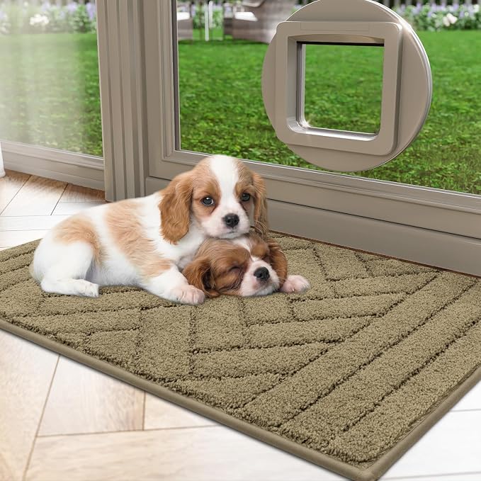 Tindbea Dog Mat for Muddy Paws, Absorbs Moisture Dirt Non-Slip Washable Mud Mat - Image 2