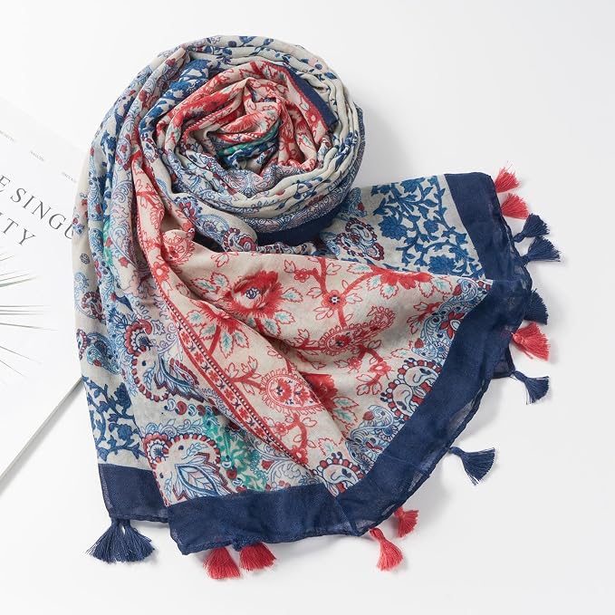 Scarf for Women Lightweight Soft Floral Leopard Printed Scarves Fall Winter - Image 4