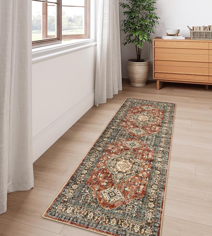 Lahome Oriental Kitchen Runner Rug Non Slip, 2x5 Washable Hallway Runner - Image 3