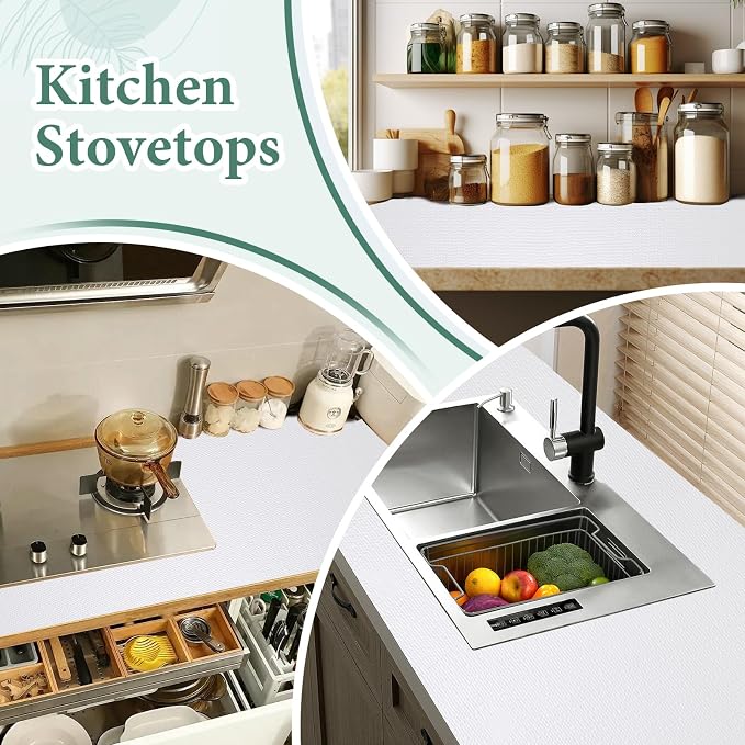 Drawer and Shelf Liner for Kitchen Cabinet: 12 in X 30 Ft Non Slip Waterproof - Image 6