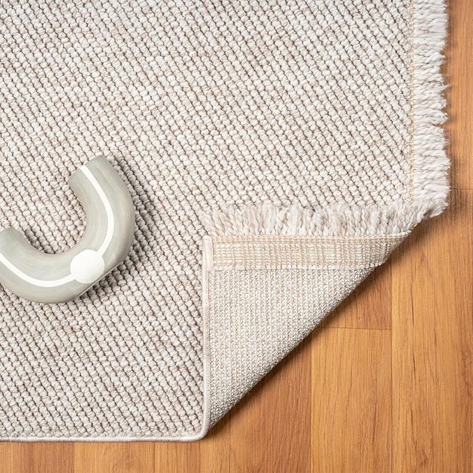 LUXE WEAVERS Solid Machine Woven Beige 2x8 Area Rug, Indoor Stain-Resistant - Image 8