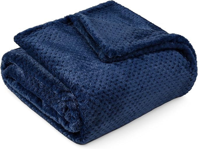 PAVILIA Navy Blue Throw Blanket by PAVILIA