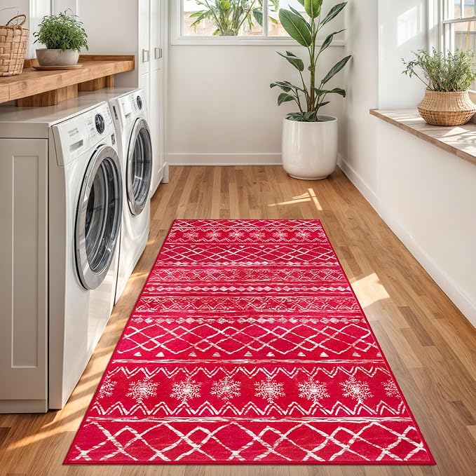 KUTA 3x5 Christmas Rugs for Entryway, Moroccan Boho Washable Area Rugs for - Image 3