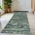 2x5 Modern Abstract Runner Rug for Hallways, Dark Green Super Soft Hallway by SiiloomRug
