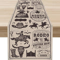 Western Cowboy Table Runner, Rustic Country Cowboy American Wild West Riding by Unknown