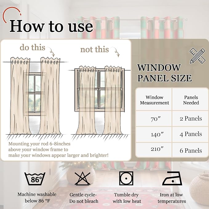 Christmas Curtains for Living Room 84 Inches Long - Image 9