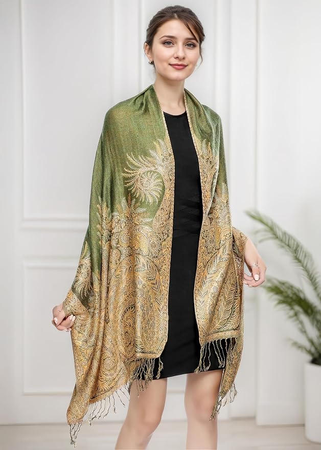 Achillea Big Paisley Pashmina Shawl Wrap - Image 4