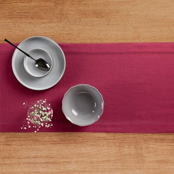 Solino Home Linen Beet Table Runner 132 Inches Long - Image 3