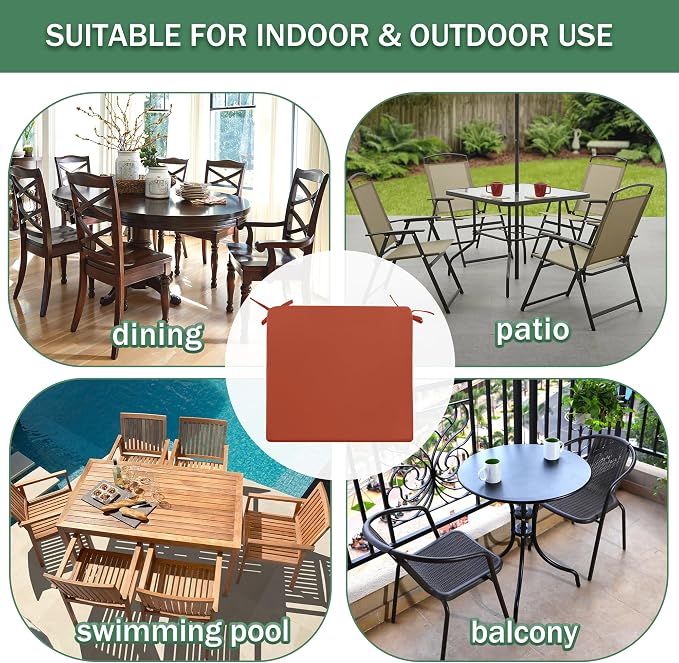Outdoor Chair Cushions Set of 2: Waterproof & Fade Resistant Deep Seat Cushion - Image 7