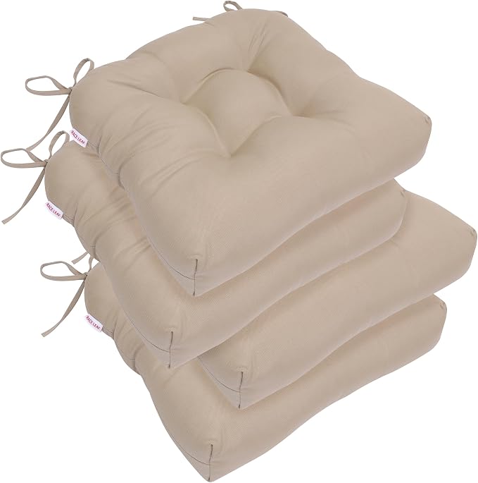 RACE LEAF 4 Pack 17x17 Inch Patio Chair Cushions, Thickened Seat Cushions by RACELEAF