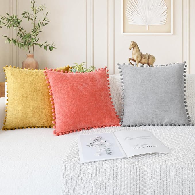 CaliTime Throw Pillow Covers Decorative 16 X 16 Inches Pack of 2 Cozy Solid - Image 5