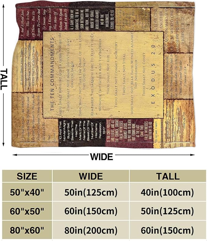 Christian Bible Blanket 10 Commandments Throw Blanket Christian Gifts and Decor - Image 5