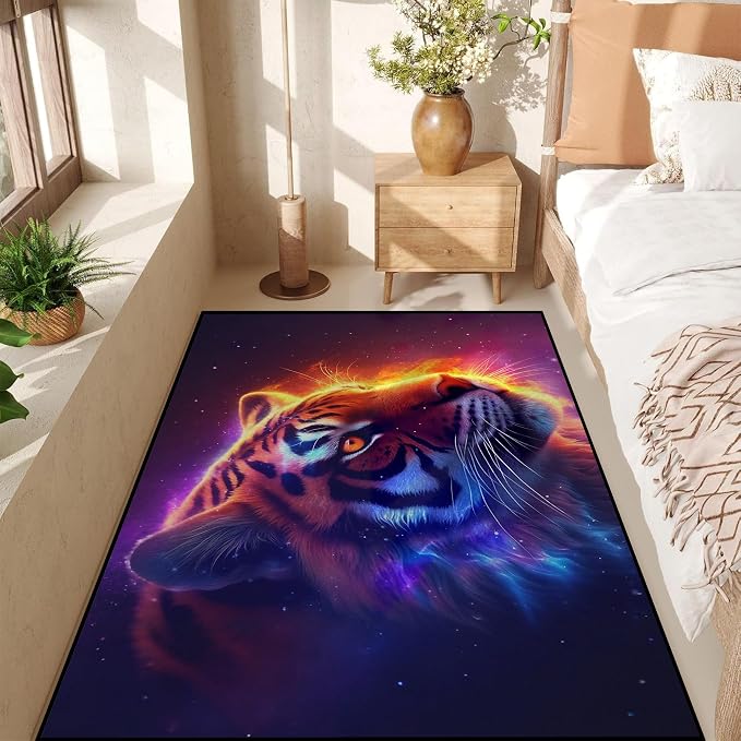 Galaxy Tiger Rug Large 3D Fierce Tigers Area Rugs - Image 7