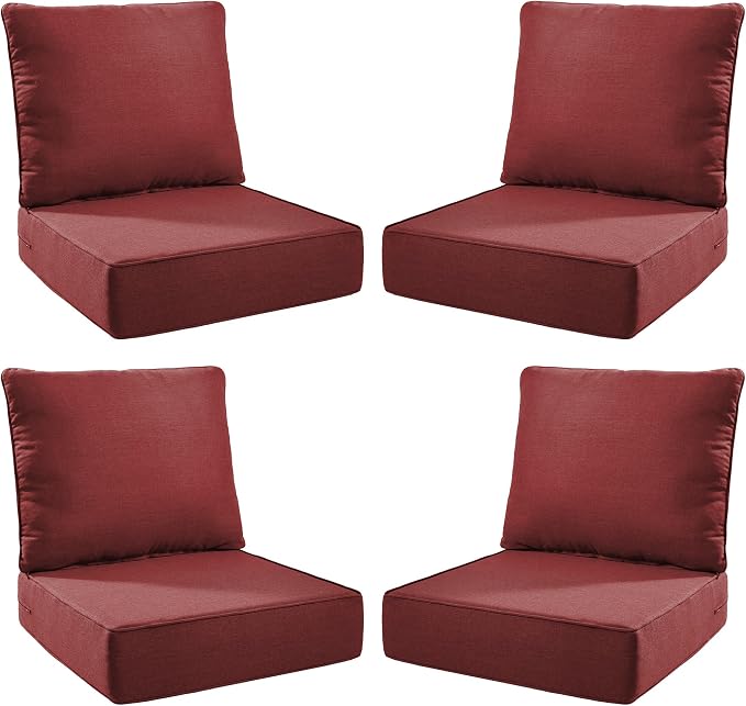 Luxury Outdoor Seat Cushion Set-24 x 24 x 6 Inch Outdoor Chair Cushions by NatureComfyOutdoorFurniture