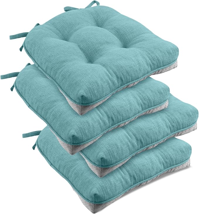 downluxe Indoor Chair Cushions for Dining Chairs, Tufted Overstuffed Textured by Downluxe